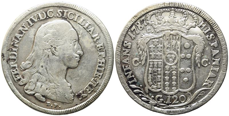 Napoli. Regno di Napoli. Ferdinando IV di Borbone (1759-1799, i Per.). Piastra da 120 Grana 1787 ...