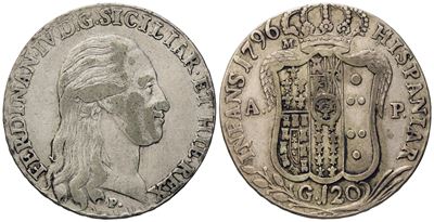 Napoli. Regno di Napoli. Ferdinando IV di Borbone (1759-1799 - i Periodo). Piastra da 120 Grana 1...