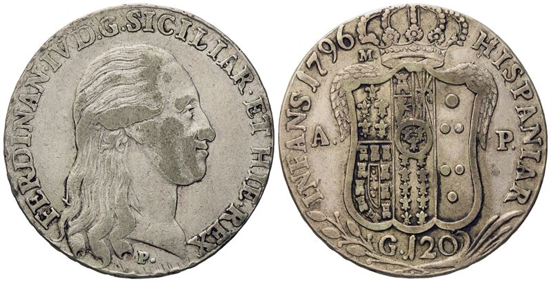 Napoli. Regno di Napoli. Ferdinando IV di Borbone (1759-1799 - i Periodo). Piastra da 120 Grana 1...