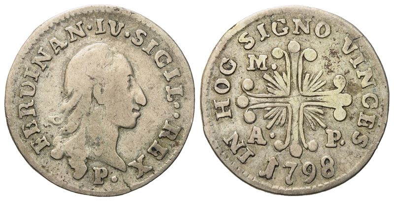 Napoli. Regno di Napoli. Ferdinando IV di Borbone (1759 - 1799 i Periodo). Carlino da 10 Grana 17...