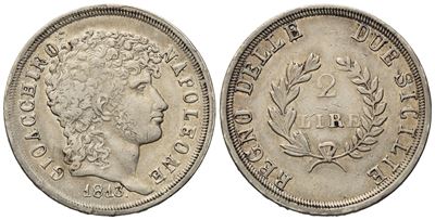 Napoli. Regno delle Due Sicilie. Gioacchino Napoleone Murat. 2 Lire 1813. Ag (10 G; 26,8 MM)