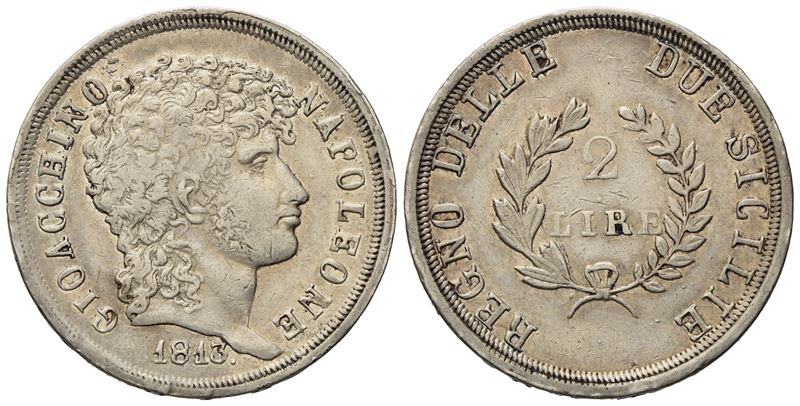 Napoli. Regno delle Due Sicilie. Gioacchino Napoleone Murat. 2 Lire 1813. Ag (10 G; 26,8 MM)