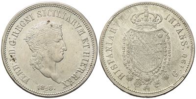 Napoli. Regno delle Due Sicilie. Ferdinando i di Borbone (1816-1825 IV Periodo). Piastra 120 Gran...