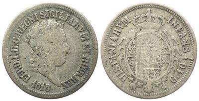 Ferdinando I di Borbone, Carlino da 10 grana 1818