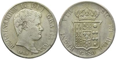 Napoli. Regno delle Due Sicilie. Ferdinando II di Borbone (1830-1859). Piastra da 120 Grana 1833....