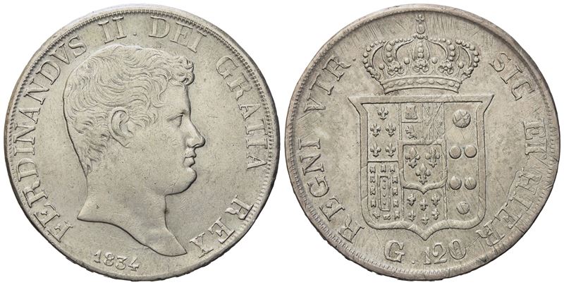 Napoli. Regno delle Due Sicilie. Ferdinando II di Borbone (1830-1859). Piastra da 120 Grana 1834....