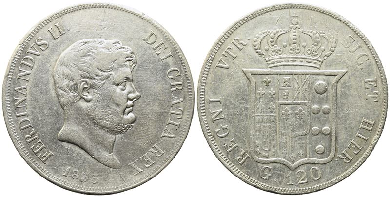 Napoli. Regno delle Due Sicilie. Ferdinando II di Borbone (1830-1859). Piastra da 120 Grana 1853....
