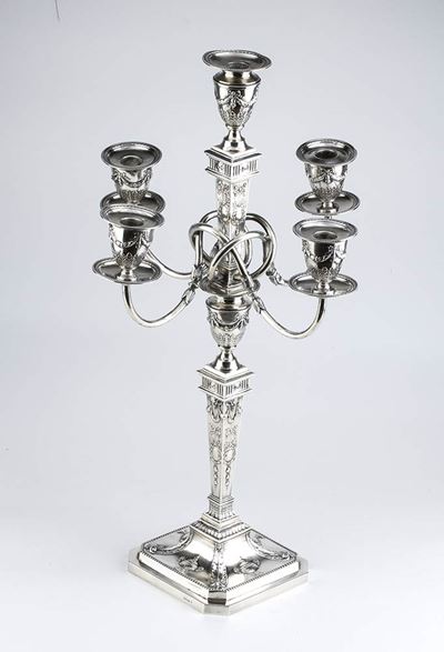 Candelabro Tedesco in Argento - Fine XIX, Inizio XX Secolo