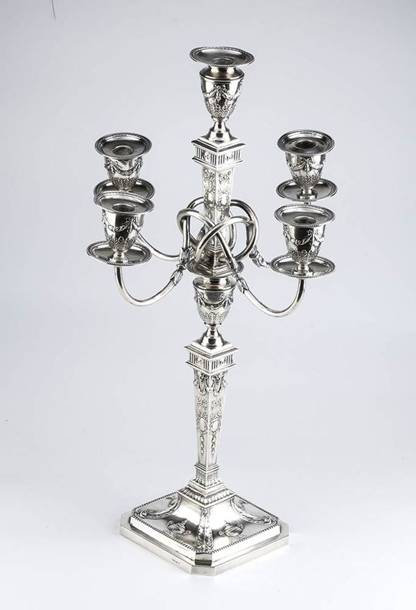 German silver candelabra - late 19th, early 20th century