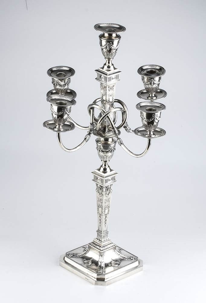 Candelabro Tedesco in Argento - Fine XIX, Inizio XX Secolo