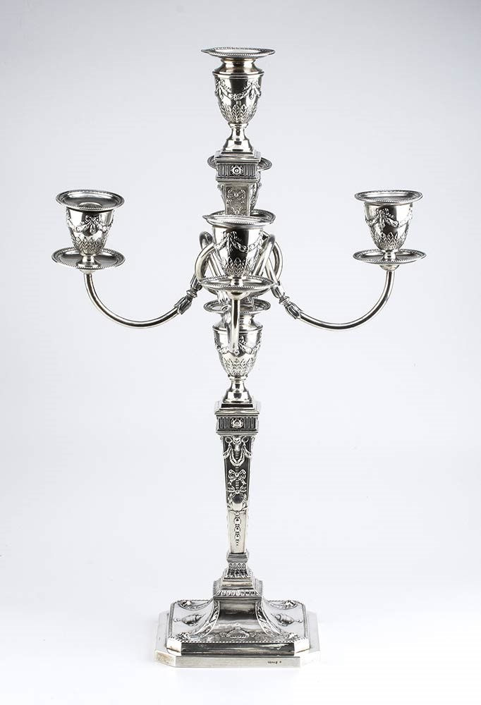 Candelabro Tedesco in Argento - Fine XIX, Inizio XX Secolo