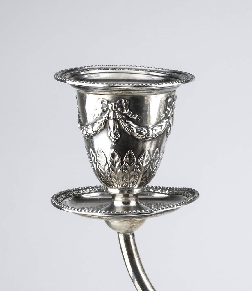 Candelabro Tedesco in Argento - Fine XIX, Inizio XX Secolo
