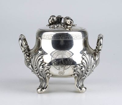 Zuccheriera Francese in Argento, Parigi 1840 Circa, Maestro Argentiere Jean Francois Veyrat, Impo...
