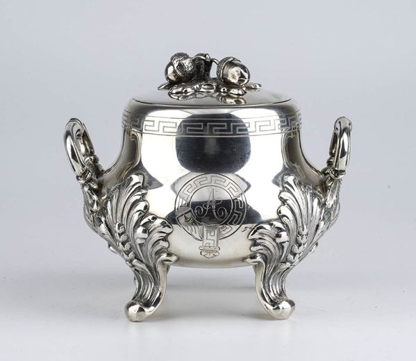 French silver sugar bowl, Paris circa 1840, mark of JEAN FRANCOIS VEYRAT, impor...