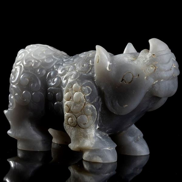 A JADE RHINOCEROS  - Auction Asian and Tribal Art - Bertolami Fine Art - Casa d'Aste