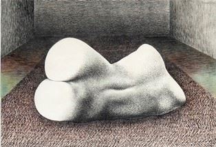GIACOMO PORZANO - Naked figure lying on the carpet