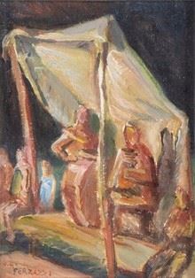 FERRUCCIO FERRAZZI - Figures under tents