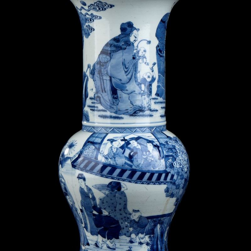 Vaso a Balaustro in Porcellana 'bianco e Blu', Yenyen