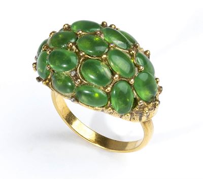 Anello in Oro con Crisoprasi