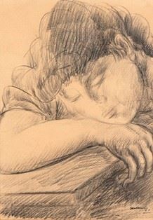 GIUSEPPE MAZZULLO - Sleeping young woman, 1957...