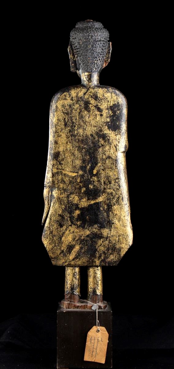 BUDDHA IN LEGNO LACCATO E DORATO