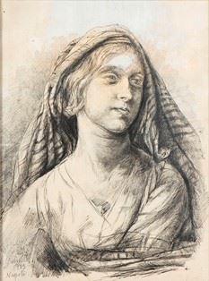 VINCENZO GEMITO - Peasant portrait, 1913