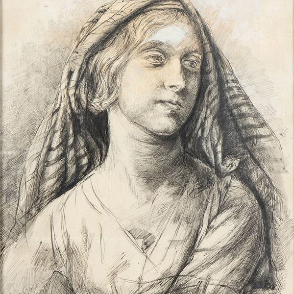 VINCENZO GEMITO - Peasant portrait, 1913