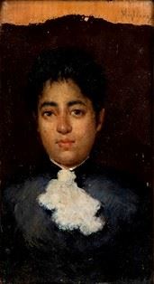 VINCENZO MIGLIARO - Portrait of a young lady, 1885