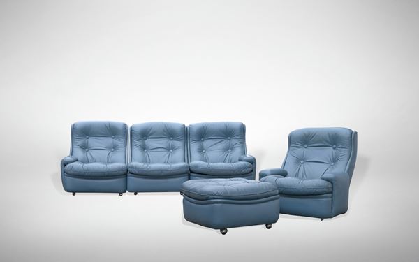 Michel Cadestin - Set of Sofa, Armchair and Pouf