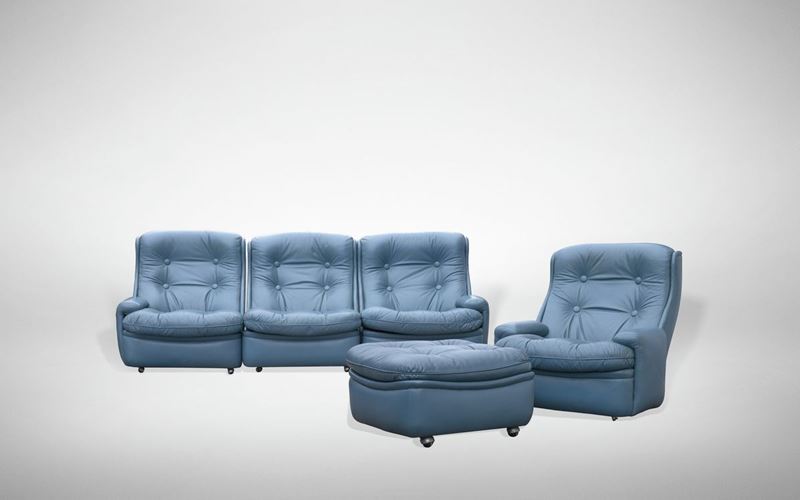 Michel Cadestin - Set di Divano, Poltrona e Pouf
