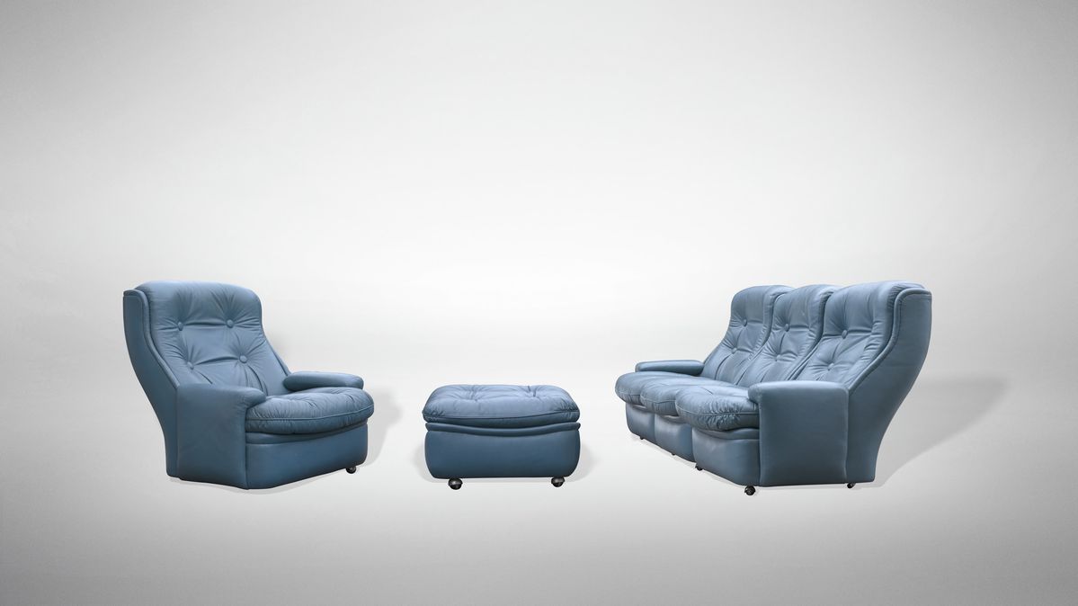 Michel Cadestin - Set di Divano, Poltrona e Pouf