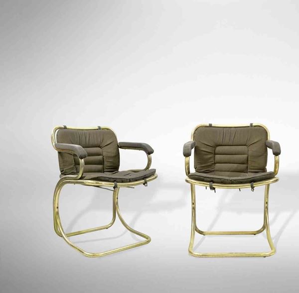 GASTONE RINALDIPadova, 1920 - 2006 - Set of two Cantilever chairs