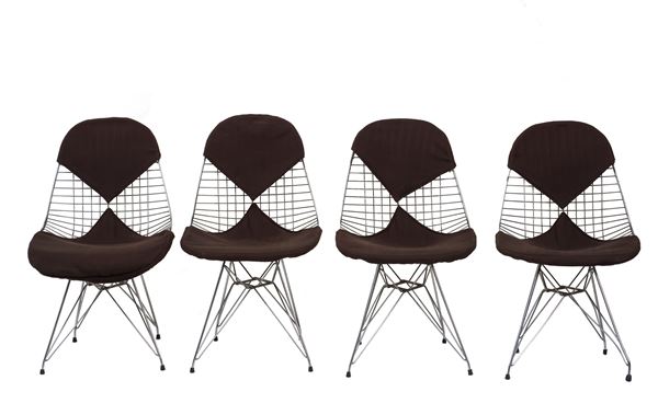 Charles Eames - Set of four chairs "DKR/2"