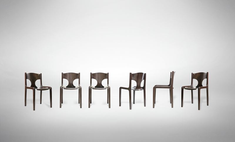 Augusto Bozzi - Set di Sei Sedie Vintage