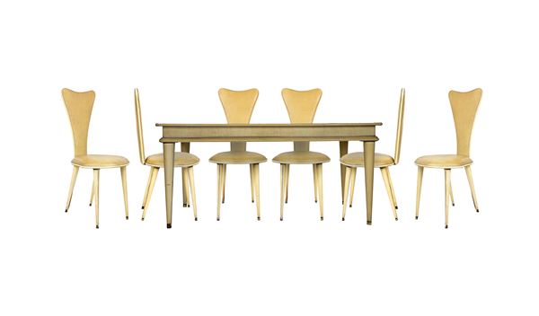 Umberto Mascagni - Dining table and set of six chairs
