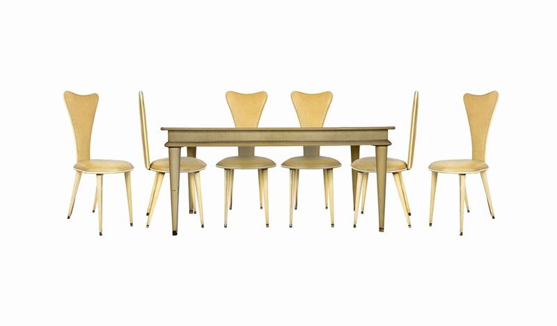 Umberto Mascagni - Set di Sei Sedie e Tavolo da Pranzo