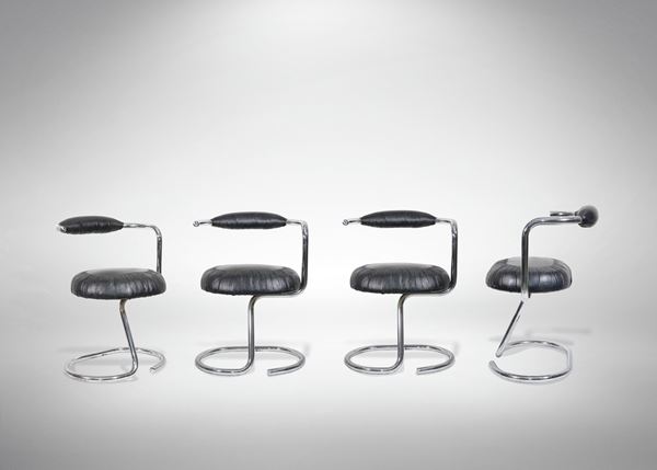 GIOTTO STOPPINOVigevano, 1926 - Milano, 2011 - Set of 4 COBRA chairs
