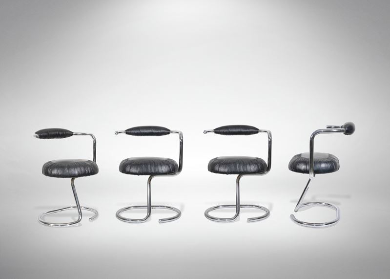 Giotto Stoppino Vigevano, 1926 - Milano, 2011 - Set di 4 Sedie Cobra