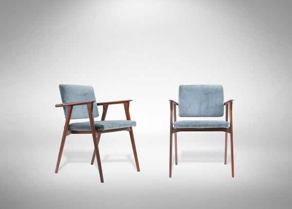 FRANCO ALBINIRobbiate, 1905 - Milano, 1977 - Set of 2 rosewood chairs model "Luisa"