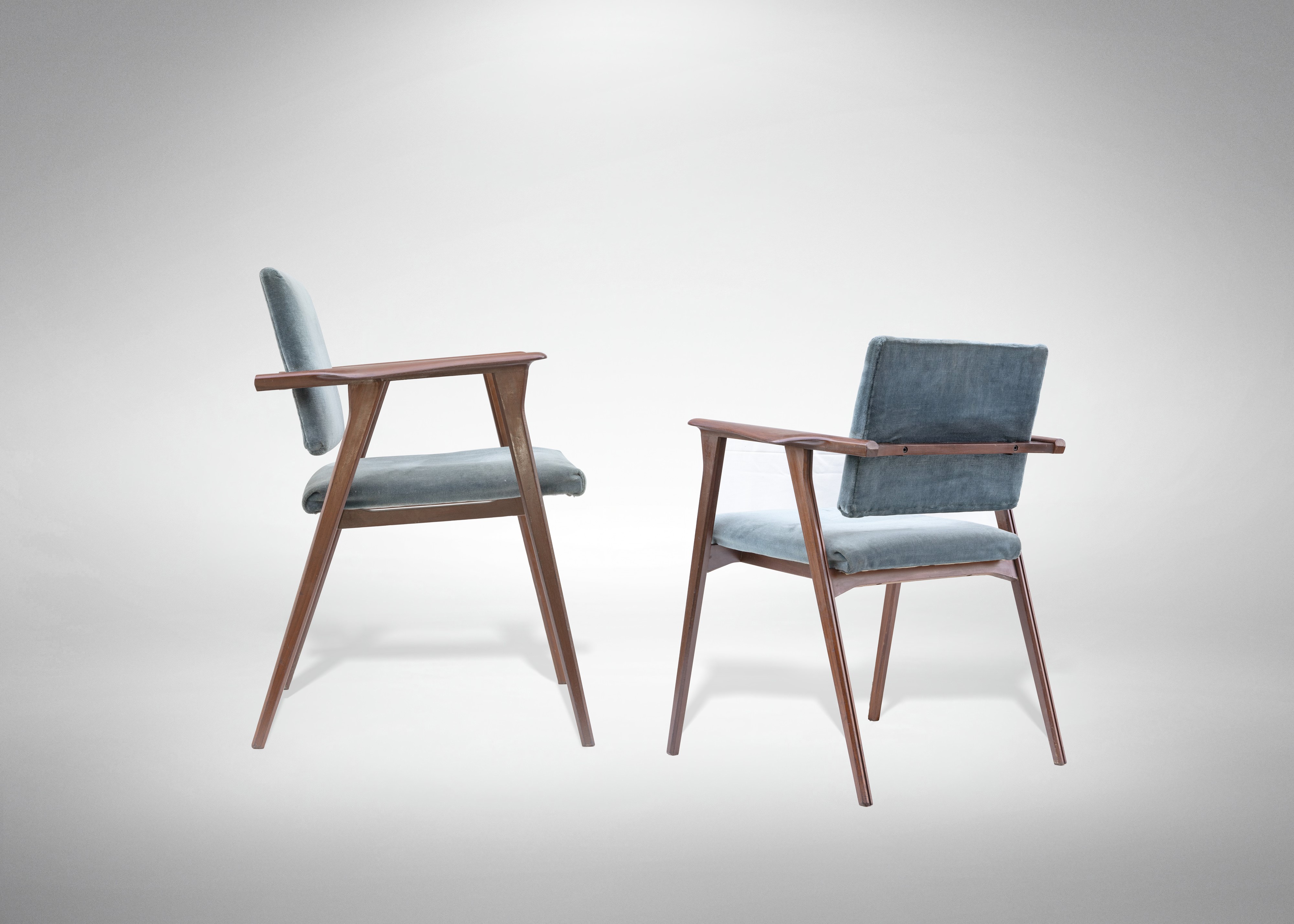 Franco Albini Robbiate, 1905 - Milano, 1977 - Set di 2 Sedie "luisa"