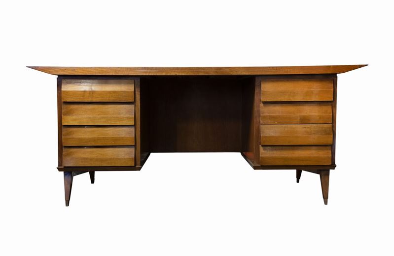Melchiorre Bega (attribuito) Caselle di Crevalcore, 1898 – Milano, 1976 - Scrivania in Legno
