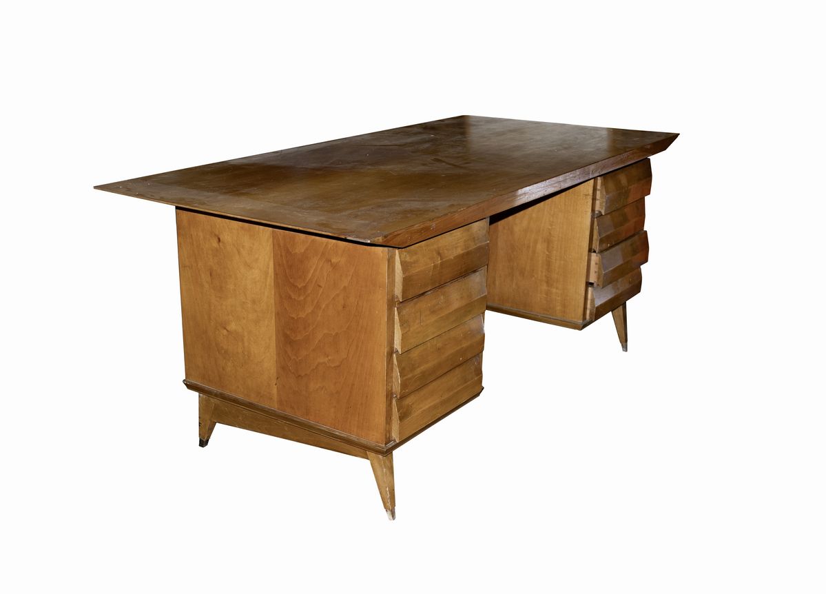 Melchiorre Bega (attribuito) Caselle di Crevalcore, 1898 – Milano, 1976 - Scrivania in Legno