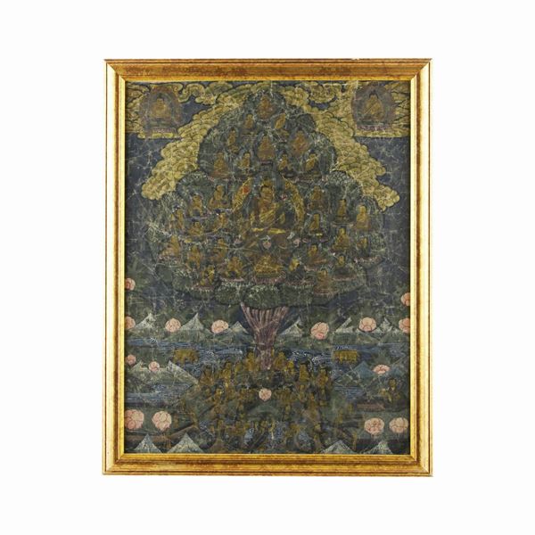 Storia di Budda  (XIX/XX secolo)  - dipinto ad olio su tela  - Asta Smart Auction: Arredi, Dipinti, Sculture e altro a prezzi vantaggiosi - Bertolami Fine Art - Casa d'Aste