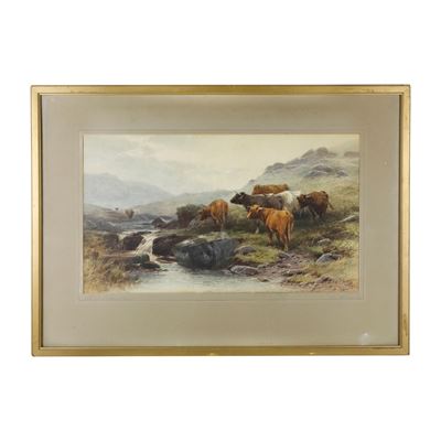 Scorcio di Paesaggio Montano con Mucche