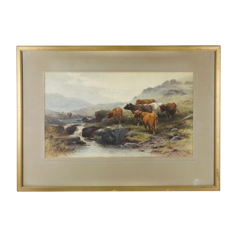 Scorcio di Paesaggio Montano con Mucche