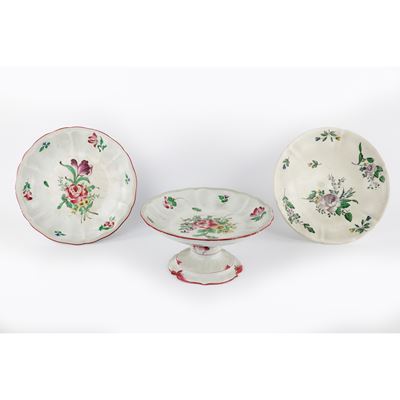 Alzate in Ceramica Bianche a Decoro Floreale