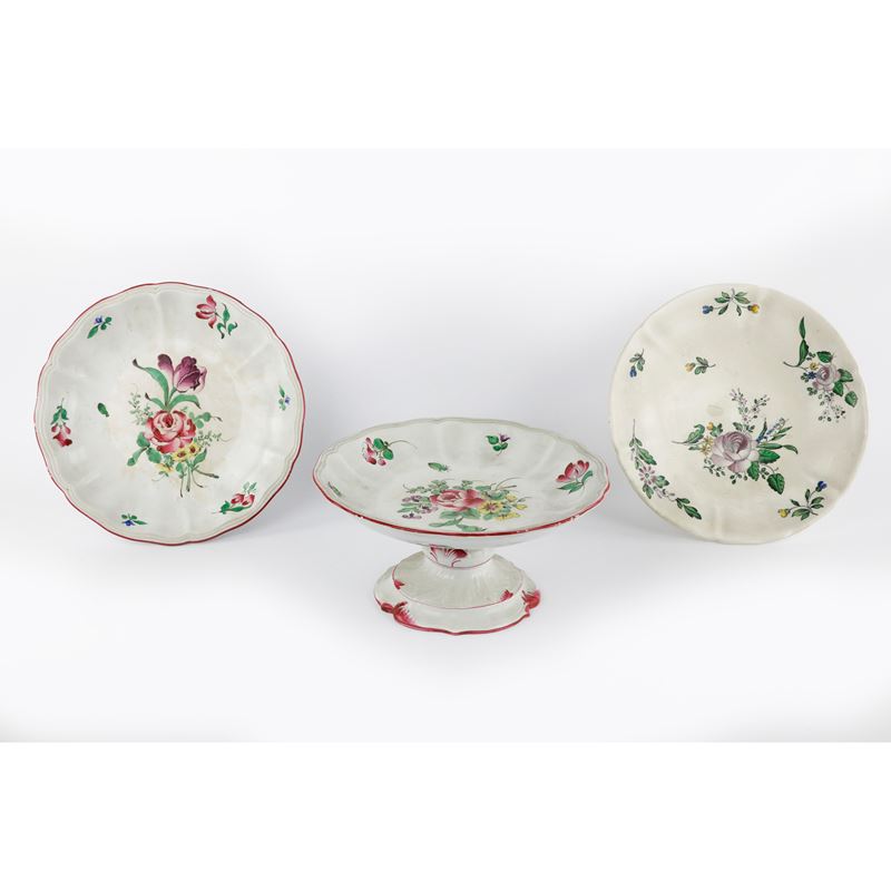 Alzate in Ceramica Bianche a Decoro Floreale