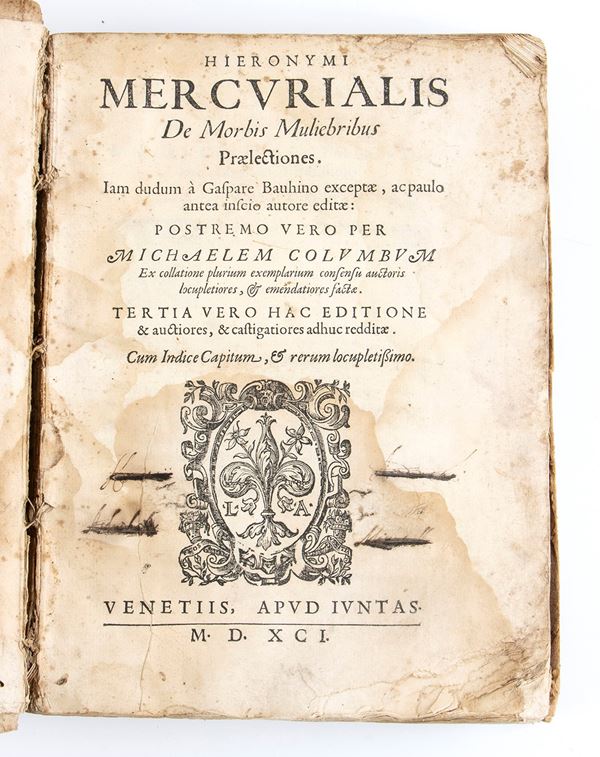 GIROLAMO MERCURIALE	DE MORBIS MULIERIBUS. Venezia 1591