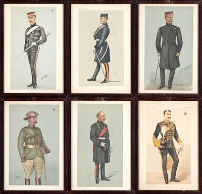 Sei Stampe Raffiguranti Uomini in Uniforme