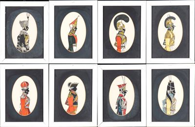 John Mollo. Lotto di Otto Silhouettes.